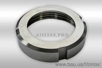 Гайка шліцева нержавіюча Dn 25 AISI 304 &mdash; Тринокс